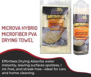 MicroVA Super Absorbent Hybrid Microfiber PVA Drying Towel for Car Exterior/Interior, Multipurpose Drying Towel Ideal for Home Use, Boat, Motorcycle