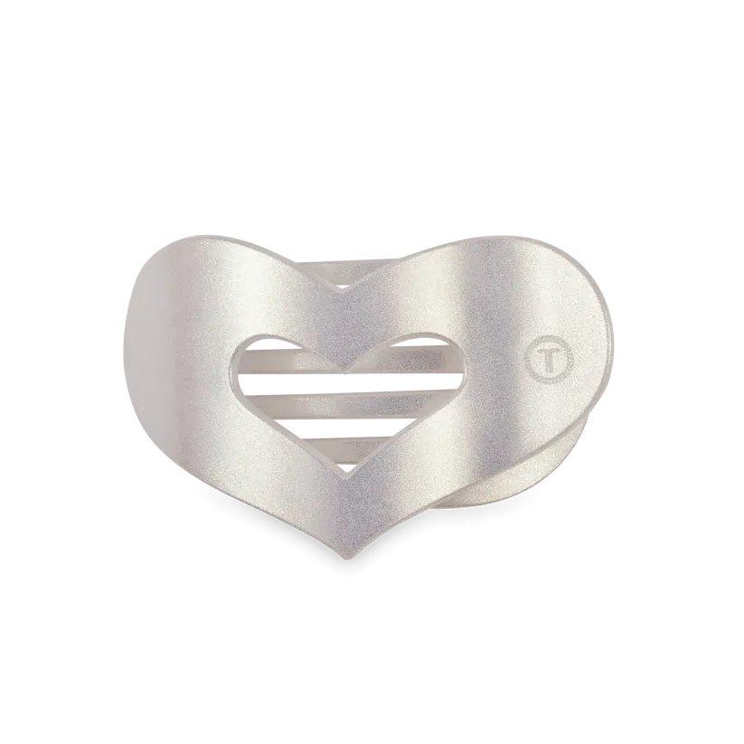 Mother of Pearl Heart Flat Clip | Teleties