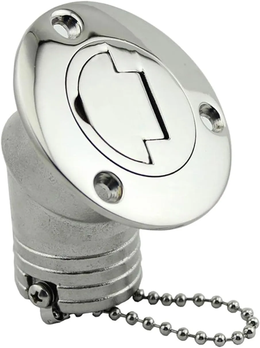 Motocicleta Parts Deck Fill Filler Stainless Steel Hardware Durable Deck Fuel Filler for Trailer Boat Yacht Marine Replacement(2inch 91mmx81mm)