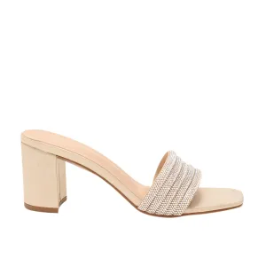 Mule Open Toe Low Block Heel