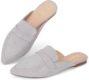 Mules for Women Flats Pointed Toe Slip On Mules Comfortable Loafer Shoes