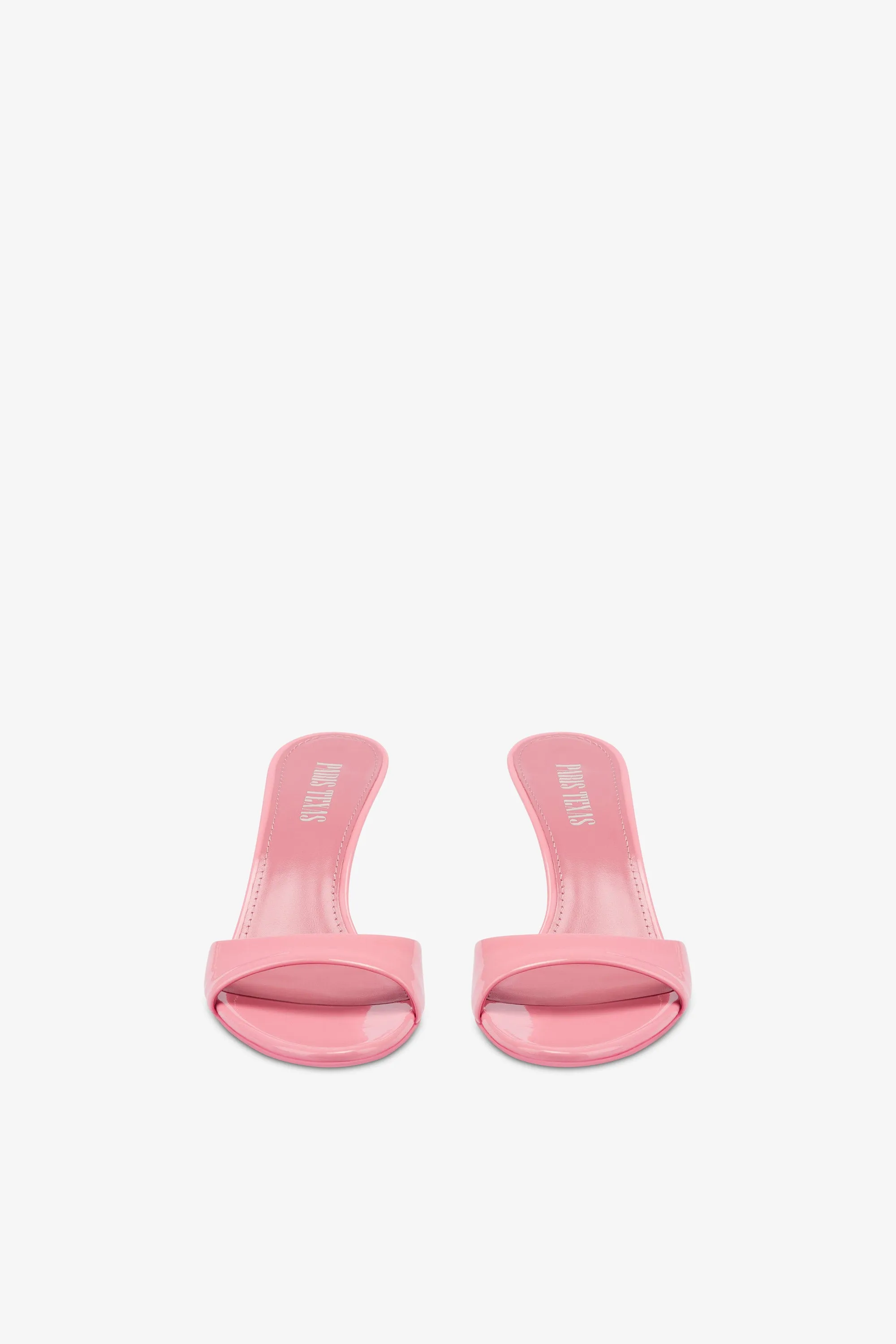 Mules in pink patent leather