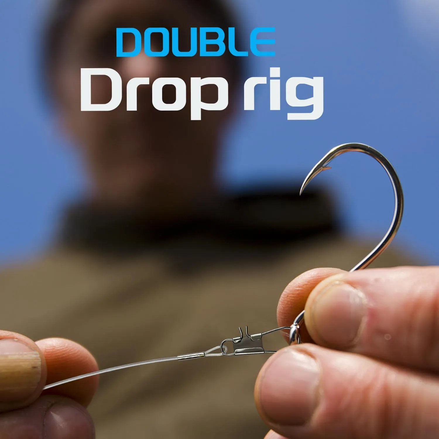 Narcissus Double Drop Saltwater Fishing Rig – Mono 2 Hook Bottom Rigs with Swivels & Snaps, Pre-Tied Surf Pier Boat Leader Line for Snapper, Bass, Mackerel, Catfish