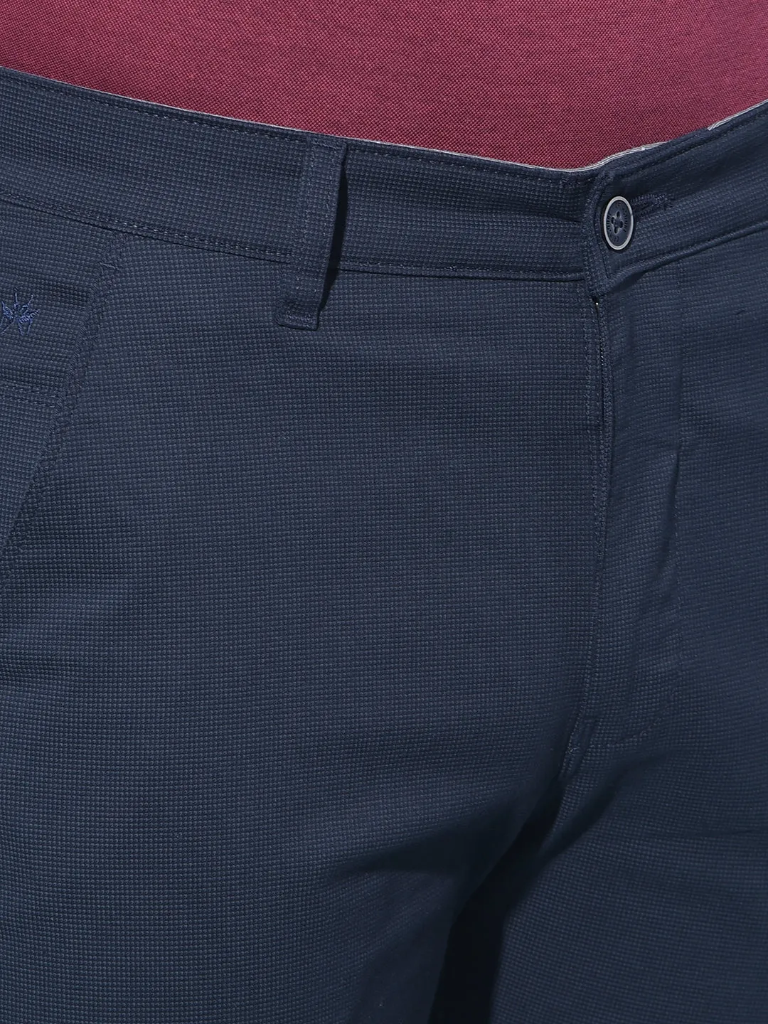 Navy Blue Straight Stretchable Trousers