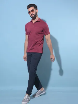 Navy Blue Straight Stretchable Trousers