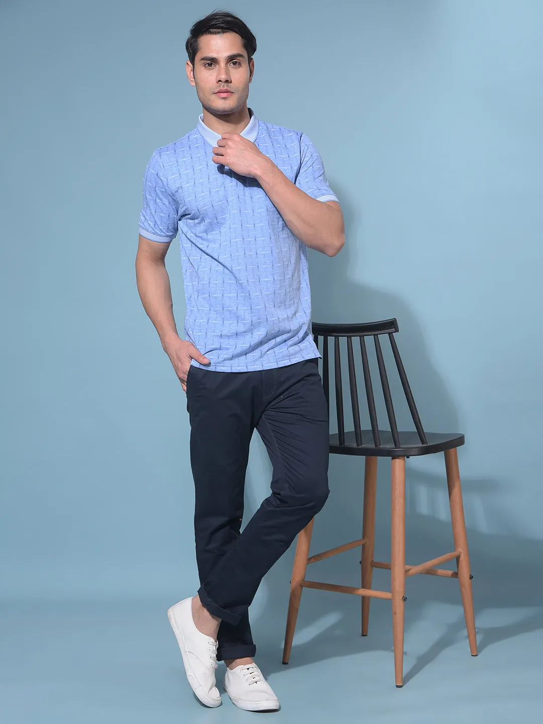 Navy Blue Stretchable Cotton Trousers