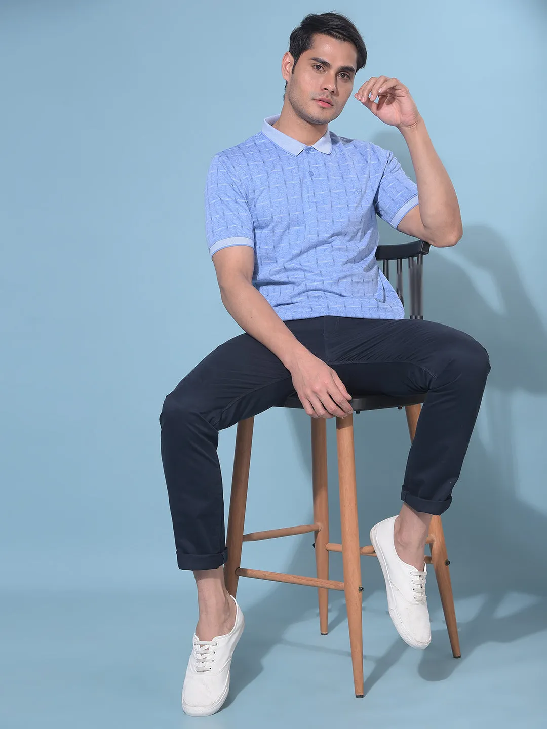 Navy Blue Stretchable Cotton Trousers