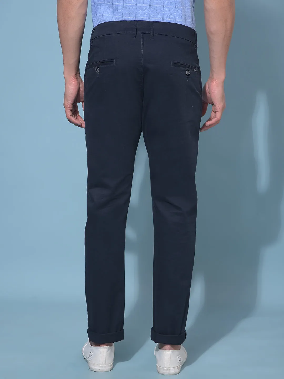 Navy Blue Stretchable Cotton Trousers