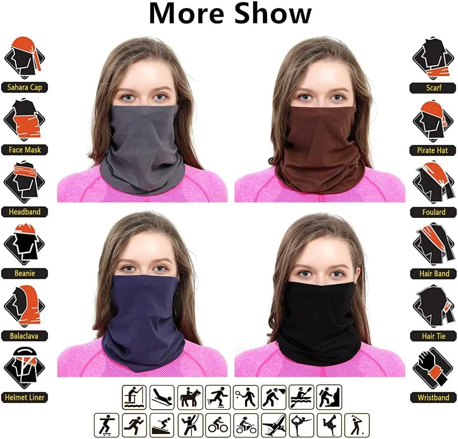 Neck Gaiter Headband Headwear Head Wrap Face Mask Magic Scarf Bandana for Men and Women