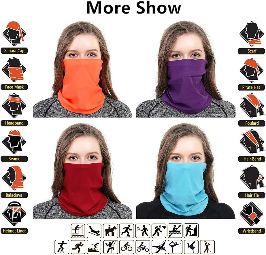 Neck Gaiter Headband Headwear Head Wrap Face Mask Magic Scarf Bandana for Men and Women