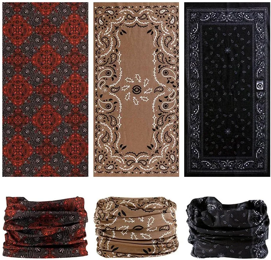 Neck Gaiter Headband Headwear Head Wrap Face Mask Magic Scarf Bandana for Men and Women