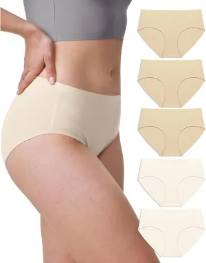 Neione Women's Cotton Underwear No Show Hipster Panties with Seamless Look No Panty Lines
