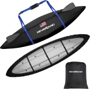 NEVERLAND Kayak Cover 12.3 to 13.5 Feet Waterproof Heavy Duty Kayak Covers for Outdoor and Indoor Storage Kayak UV and Dust Resistant Protection Black
