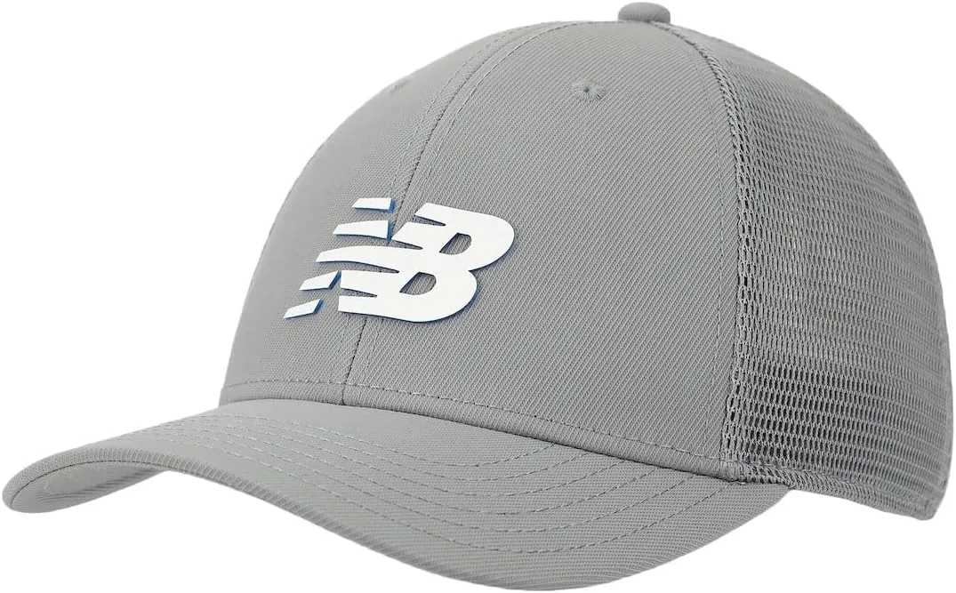 New Balance Adult Unisex 6 Panel Lightweight Adjustable Stretch Running Workout Trucker Hat