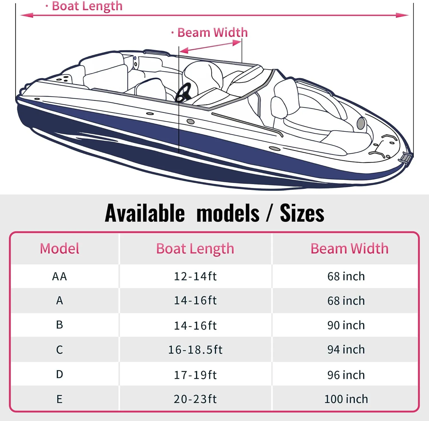 NEXCOVER Trailerable Boat Cover, Length: 14'-16' Beam Width: up to 90", Waterproof Heavy Duty Cover, Fits V-Hull, TRI-Hull, Runabout, Pro-Style, Bass Boat, Storage Bag & Tightening Straps Included.