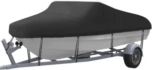 NEXCOVER Trailerable Boat Cover, Length: 14'-16' Beam Width: up to 90", Waterproof Heavy Duty Cover, Fits V-Hull, TRI-Hull, Runabout, Pro-Style, Bass Boat, Storage Bag & Tightening Straps Included.