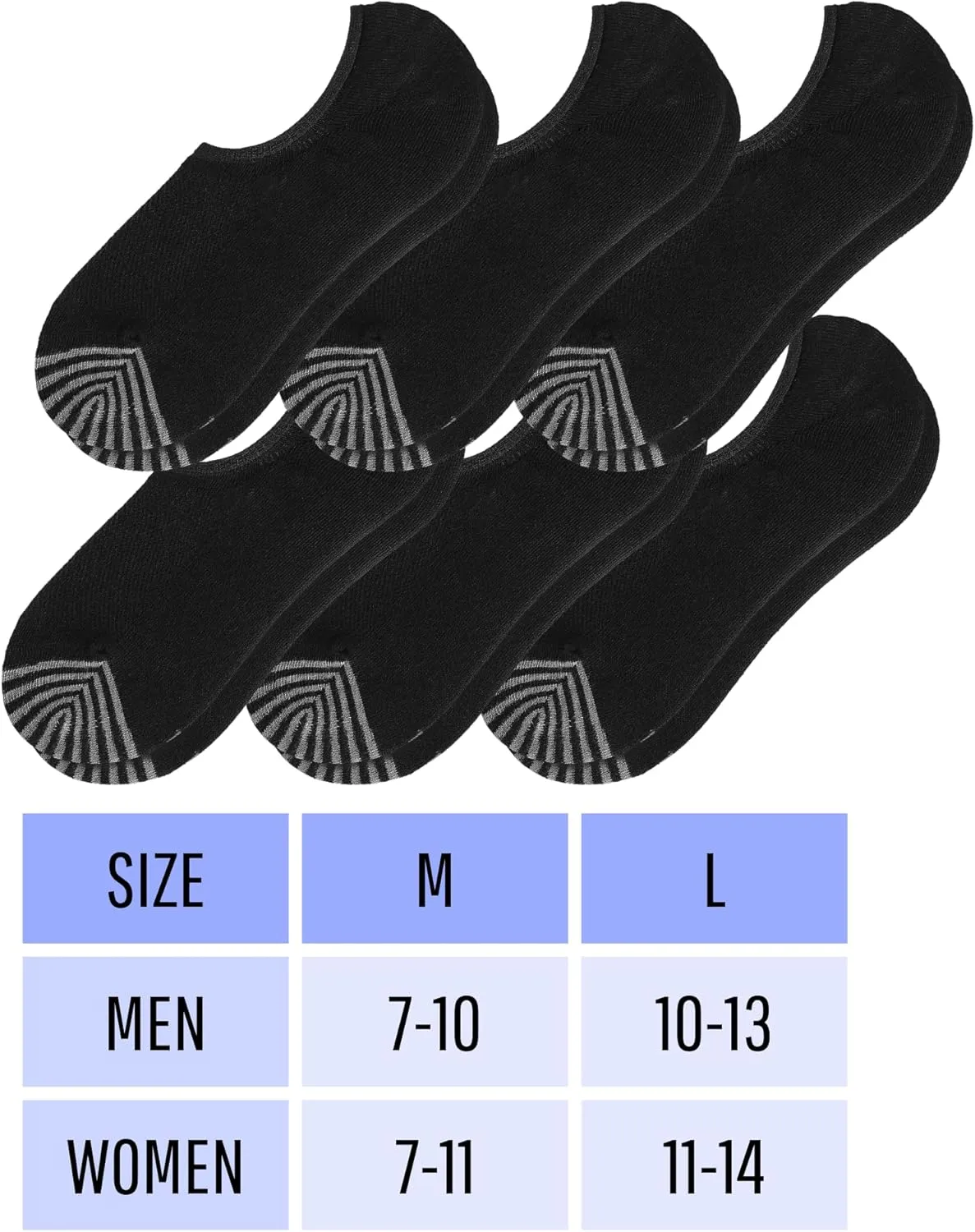No Show Socks for Men 6 Pack,Non Slip Cotton Low Cut Short Socks for Sneaker Loafer Running