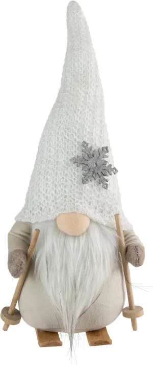 Northlight Winter Ski Gnome with Snowflake Hat Christmas Decoration - 12"