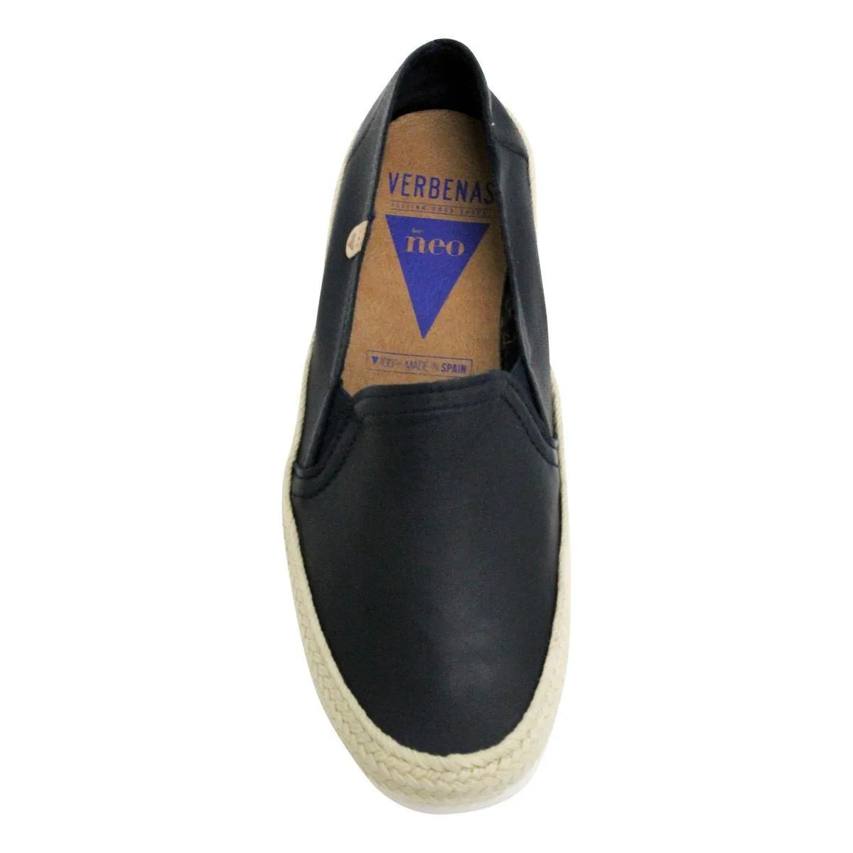 Nuria Navy Leather Espadrilles