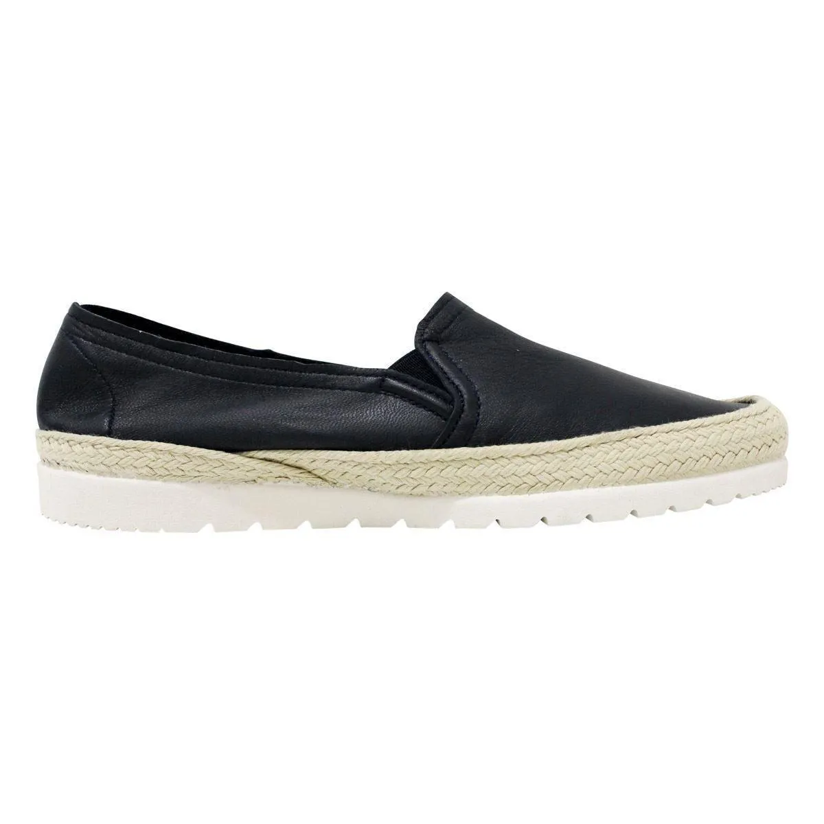 Nuria Navy Leather Espadrilles