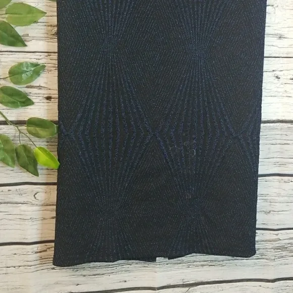 NWT Zara sparkle diamond blue black stretchy midi pencil skirt sz Large