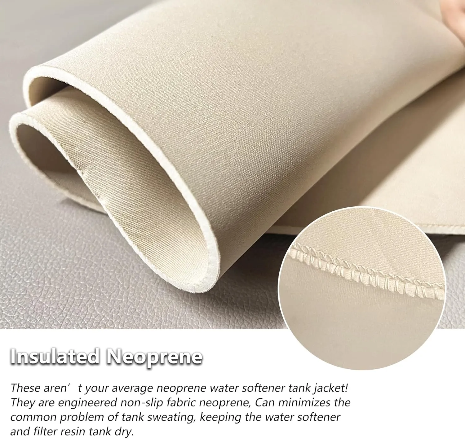 Okcool Water Softener Tank Jacket,Water Softener Neoprene Sweat Jacket,3.5mm Thick Neoprene Absorbable Condensate Water to Prevent Sweating(10x54,Beige)