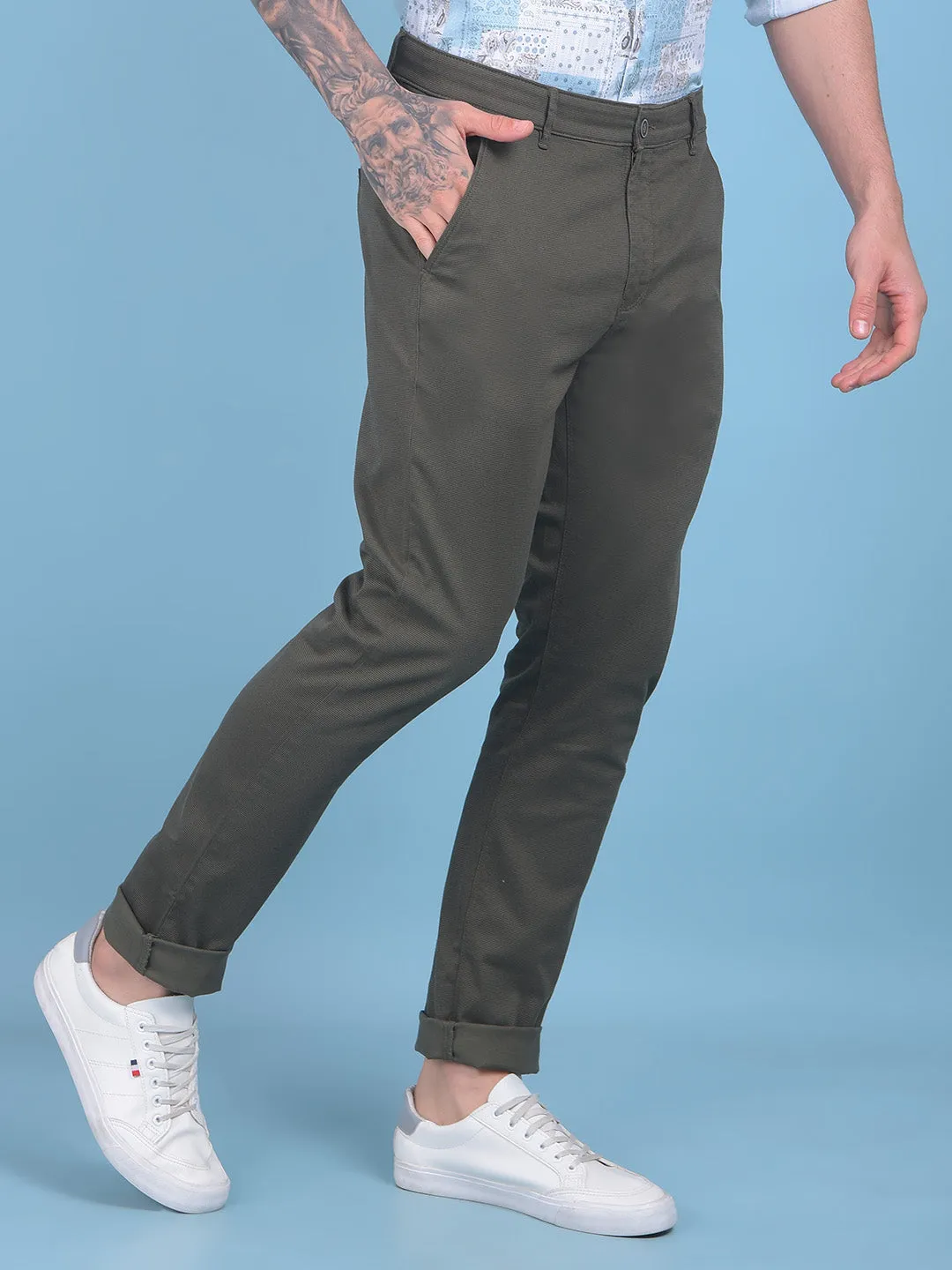 Olive Stretchable Trousers
