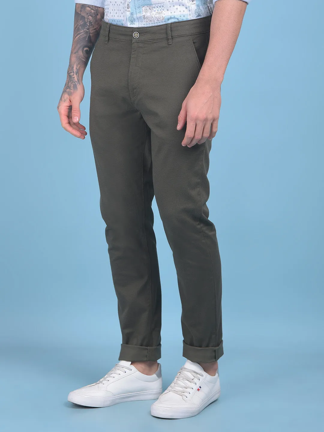 Olive Stretchable Trousers