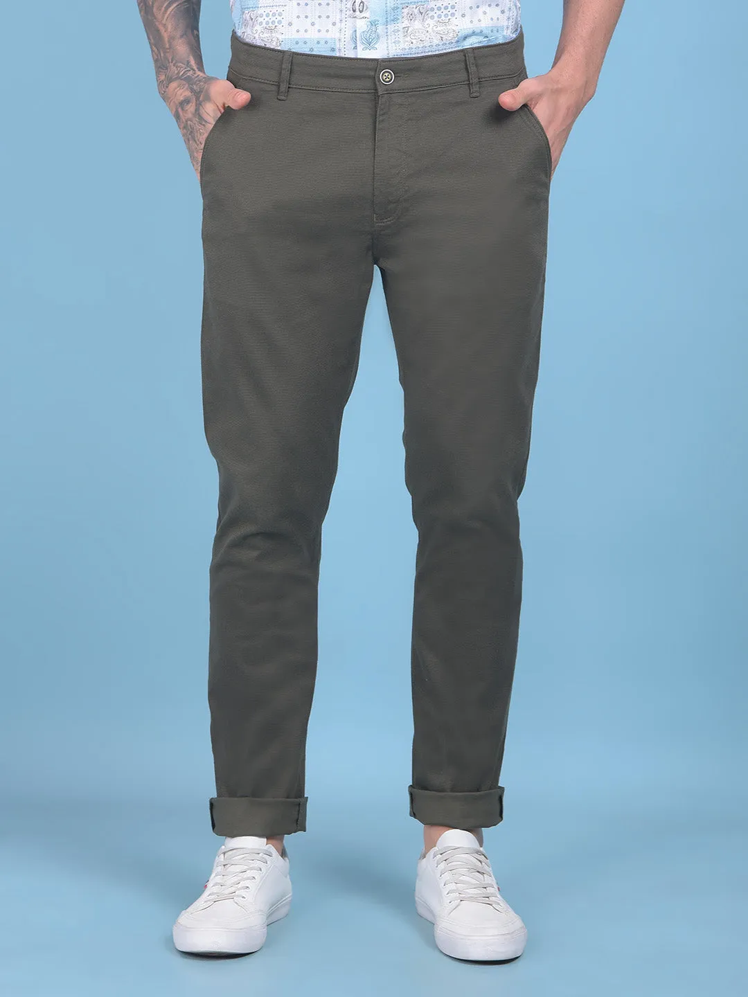 Olive Stretchable Trousers