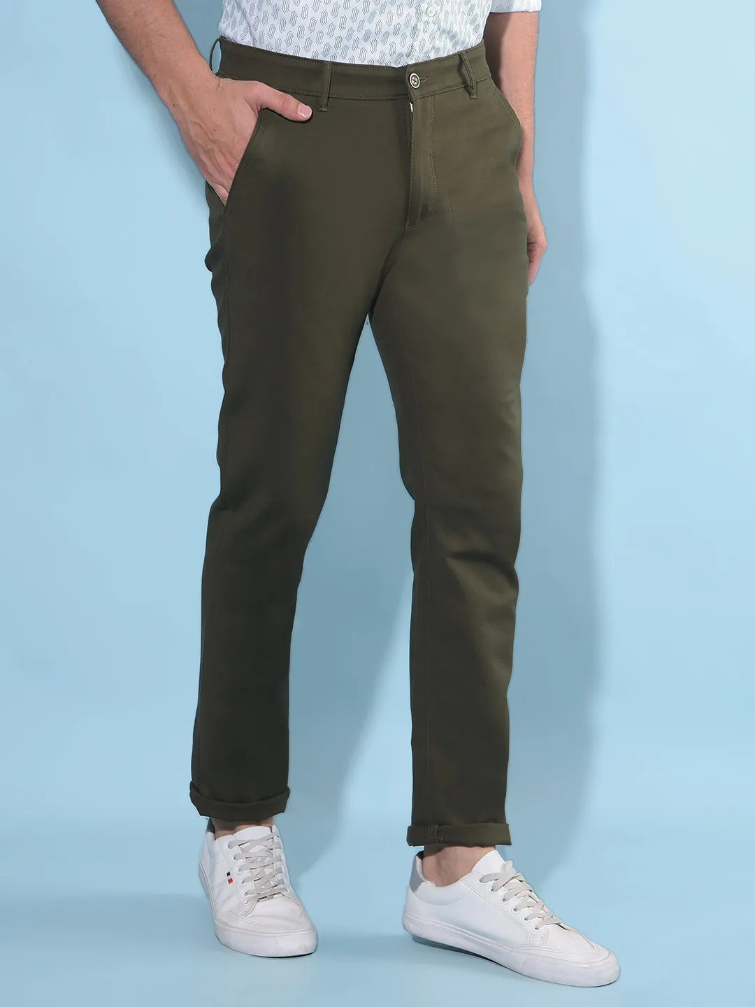 Olive Stretchable Trousers