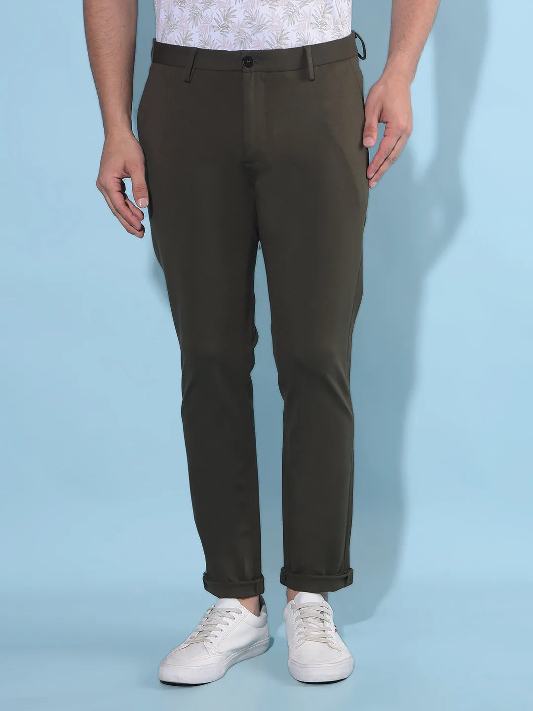 Olive Stretchable Trousers