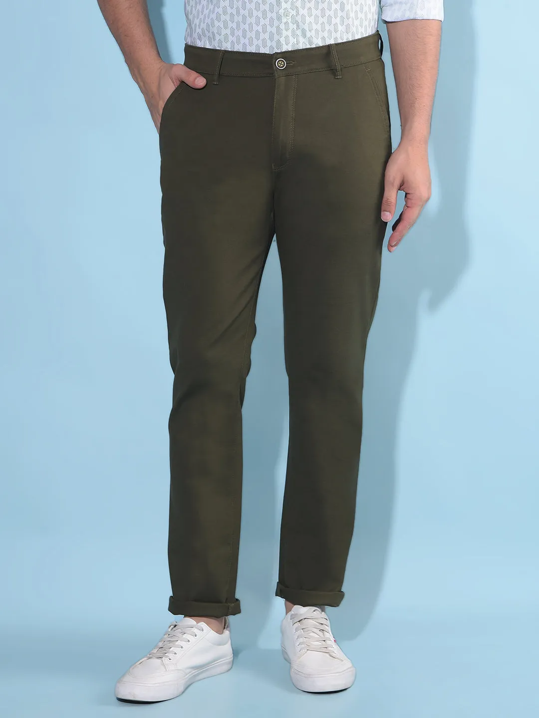 Olive Stretchable Trousers
