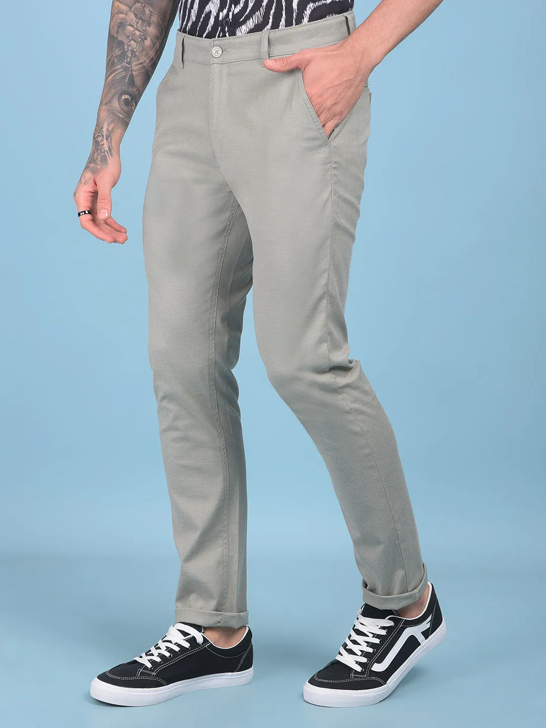 Olive Stretchable Trousers