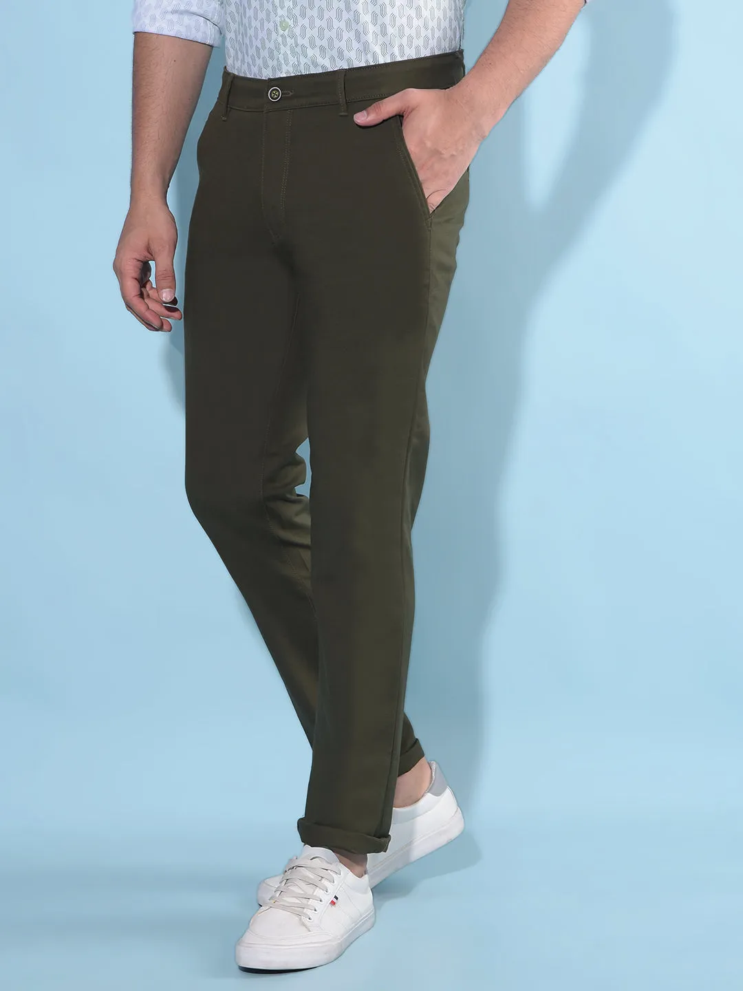 Olive Stretchable Trousers