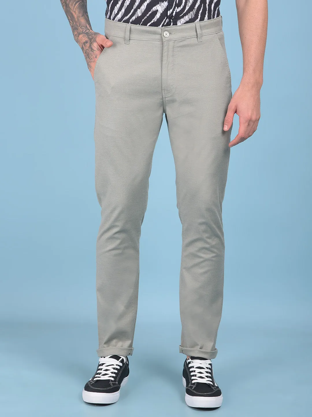 Olive Stretchable Trousers