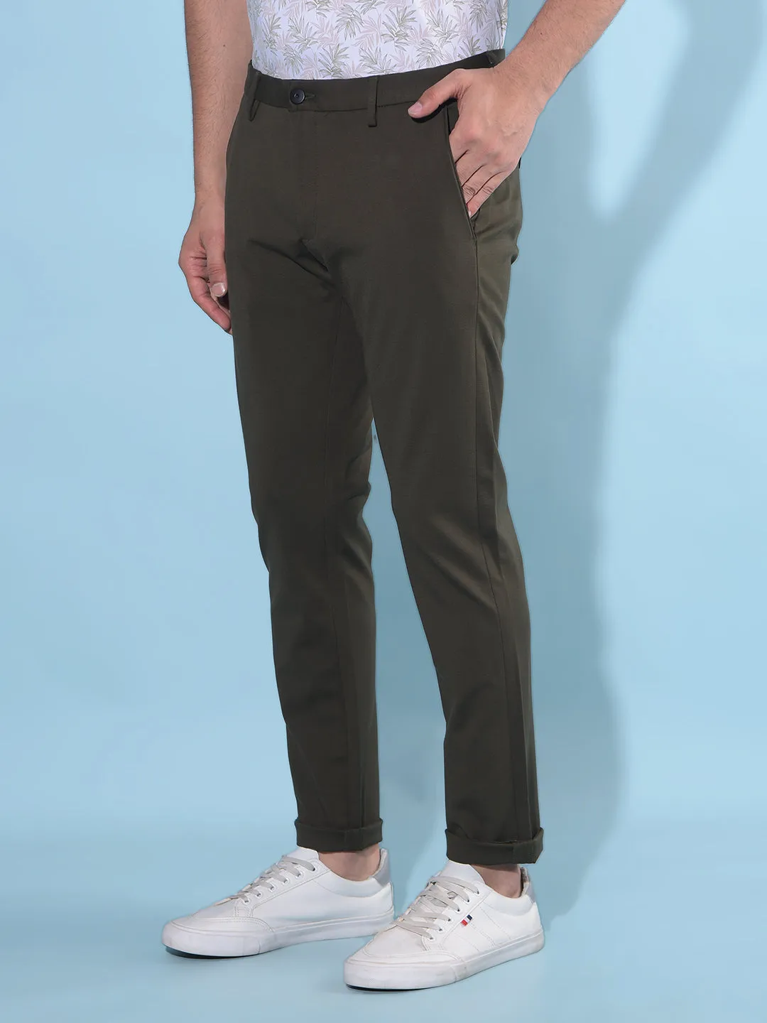 Olive Stretchable Trousers