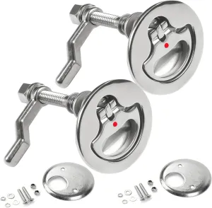 OSTARE Boat Cam Latch Stainless Steel,Marine Deck Hatch Latch Flush Pull Handle Boat Hatch Locker Marine Slam Latch Include Installation Screws