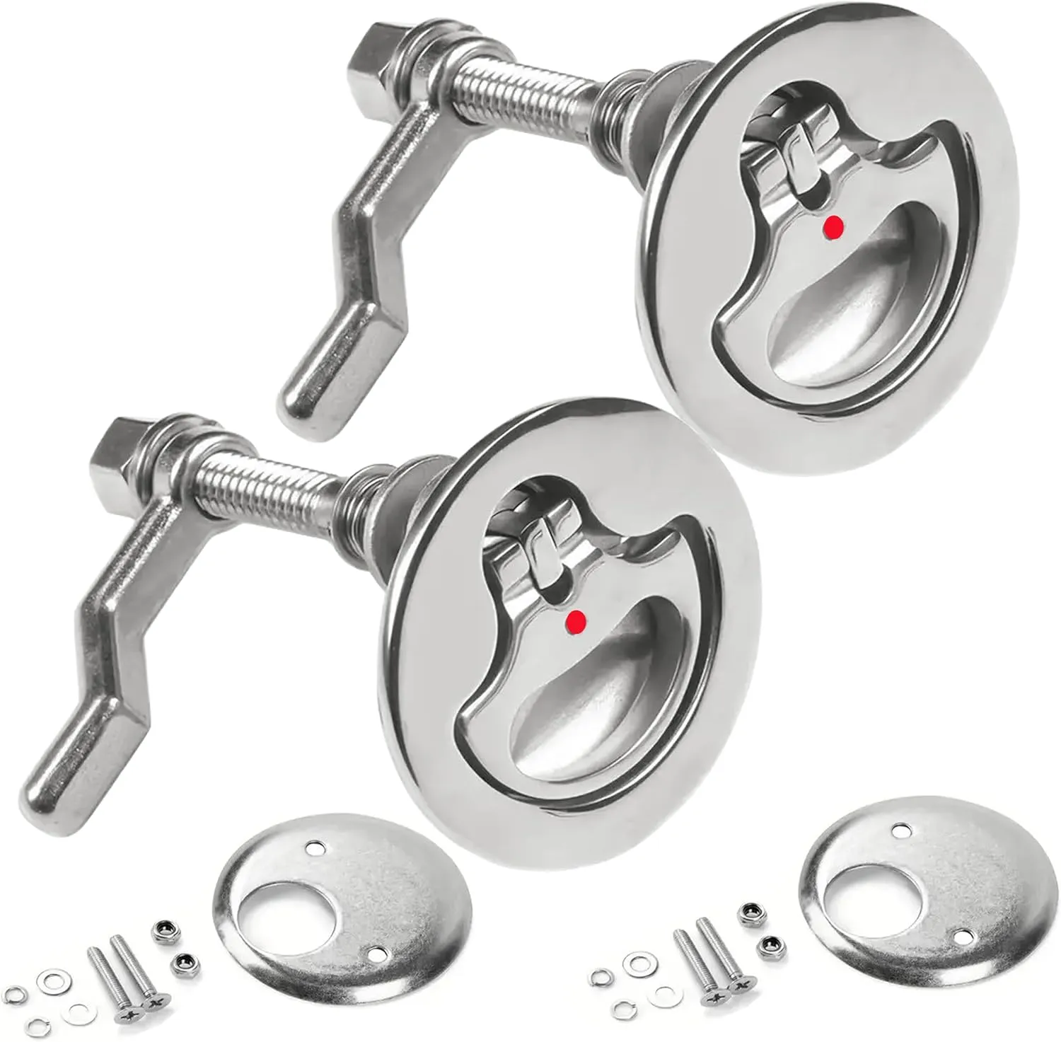 OSTARE Boat Cam Latch Stainless Steel,Marine Deck Hatch Latch Flush Pull Handle Boat Hatch Locker Marine Slam Latch Include Installation Screws