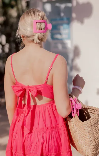 Paradise Pink Flat Square Hair Clip