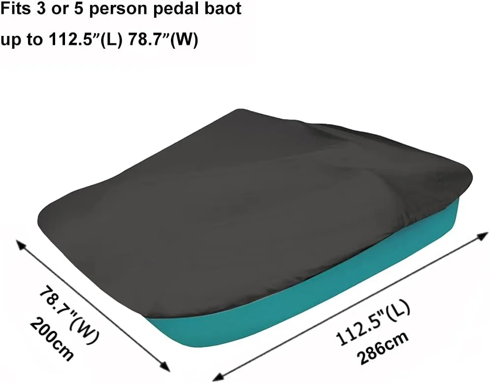 Pedal Boat Cover 112.5" L X 78.7" W Heavy 600D Oxford Fabric Outdoor 3 or 5 Person Paddle Boat Protector Waterproof Dust-Proof UV Protection,Gray