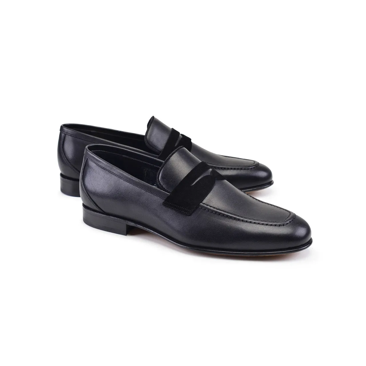 Pelle Line- 7504-L Penny Loafer - Black