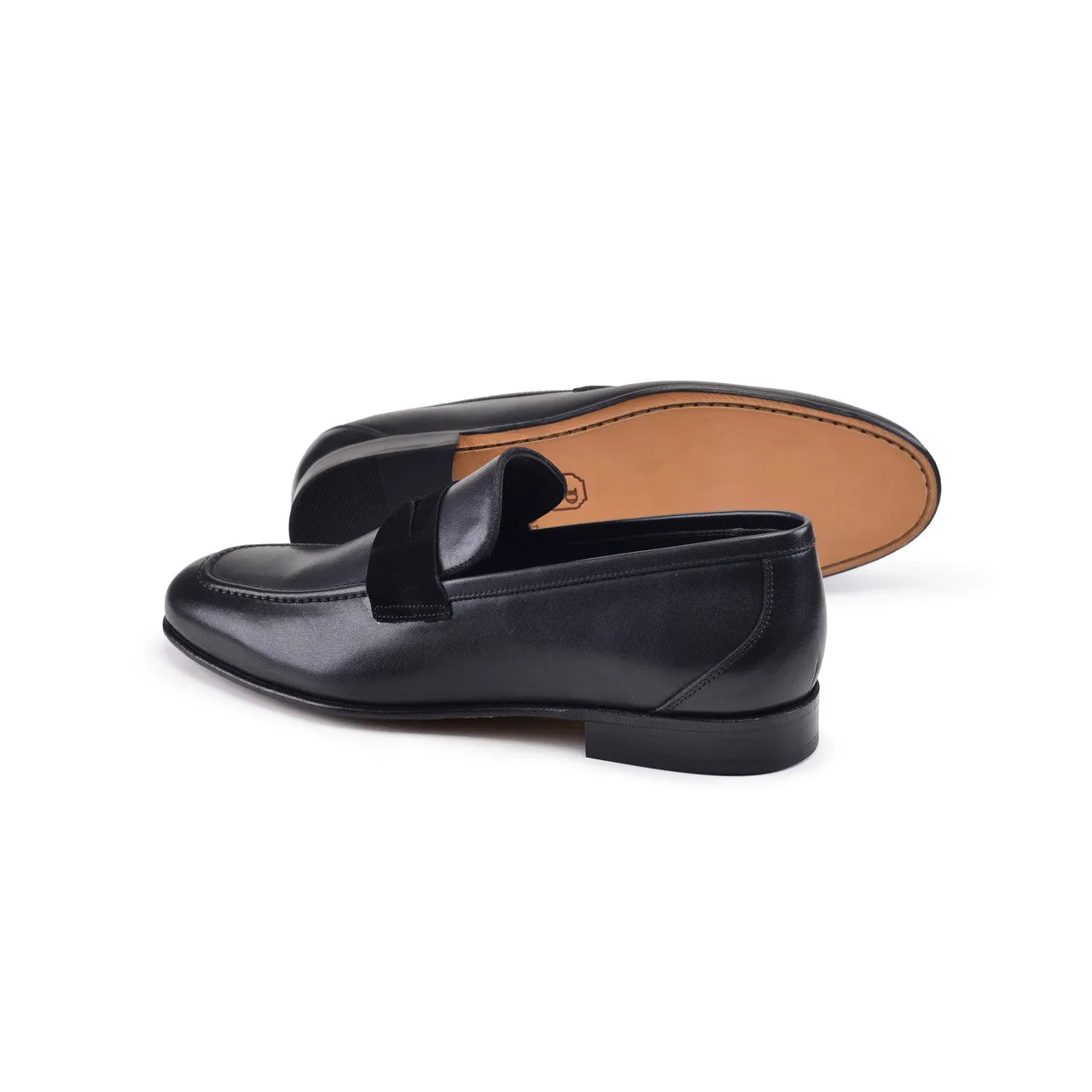Pelle Line- 7504-L Penny Loafer - Black
