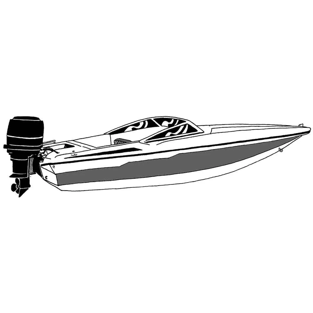 Performance Poly-Guard Styled-to-Fit Boat Cover f/16.5' Ski Boats w/Low Profile Windshield - Grey