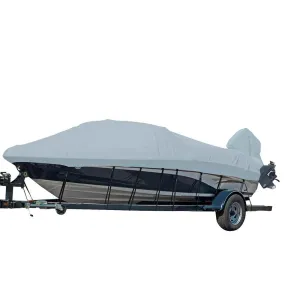 Performance Poly-Guard Styled-to-Fit Boat Cover f/16.5' V-Hull Runabout Boats w/Windshield & Hand/Bow Rails - Grey