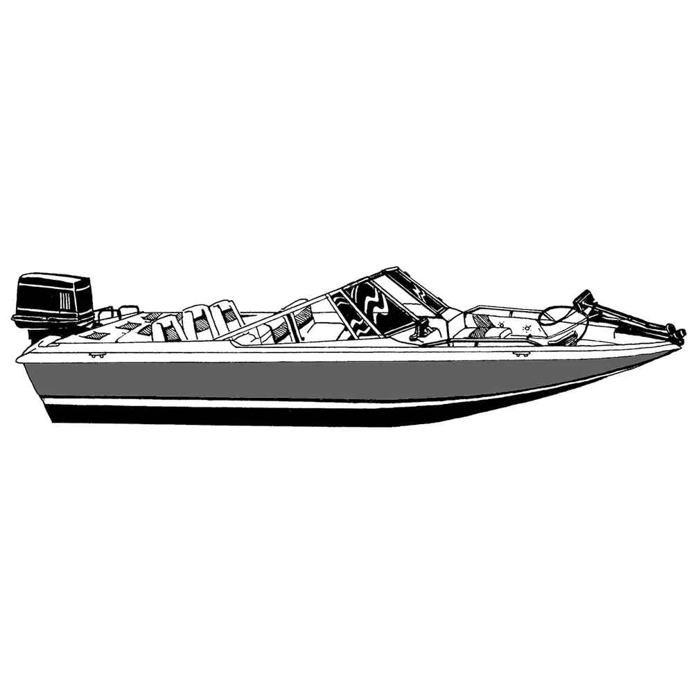 Performance Poly-Guard Styled-to-Fit Boat Cover f/19.5' Fish & Ski Style Boats w/Walk-Thru Windshield - Grey