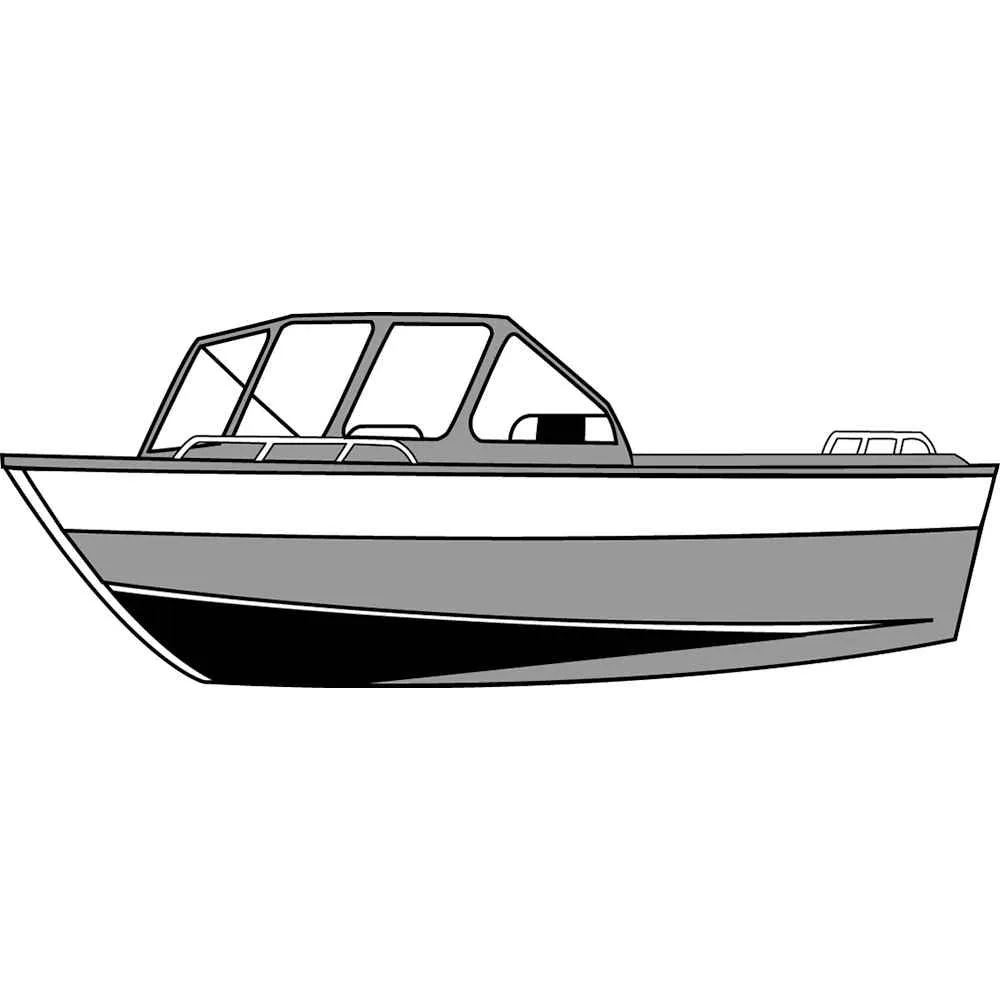 Performance Poly-Guard Styled-to-Fit Boat Cover f/19.5' Sterndrive Aluminum Boats w/High Forward Mounted Windshield - Grey
