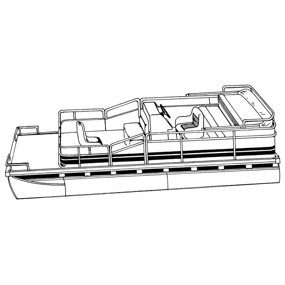 Performance Poly-Guard Styled-to-Fit Boat Cover f/24.5' Pontoons w/Bimini Top & Partial Rails - Grey