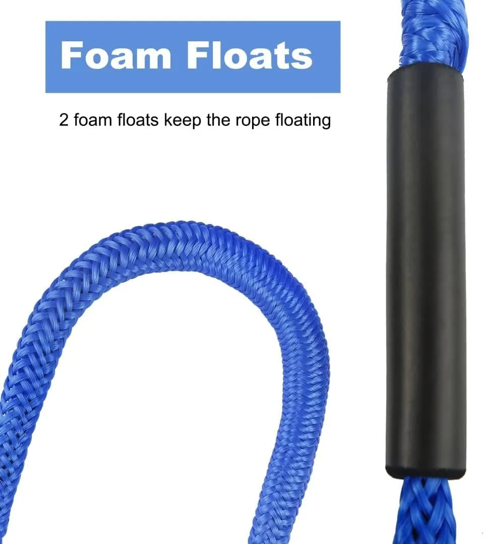 Perixir Bungee Dock Lines (2 Packs), 4ft (Stretch to 5.5ft), Blue, Polyethylene, 2200 lbs Tensile Strength, Compatible with Boat, PWC, Jet Ski, Pontoon, Kayak, Canoe, Power Boat