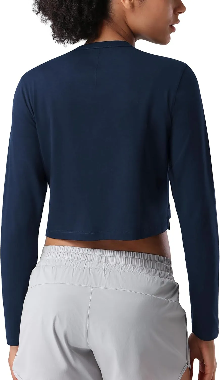 Pioneer Camp Long Sleeve Crop Tops for Women Cropped Workout Bamboo Viscose Shirts Loose Athletic Gym Yoga Running T-Shirts