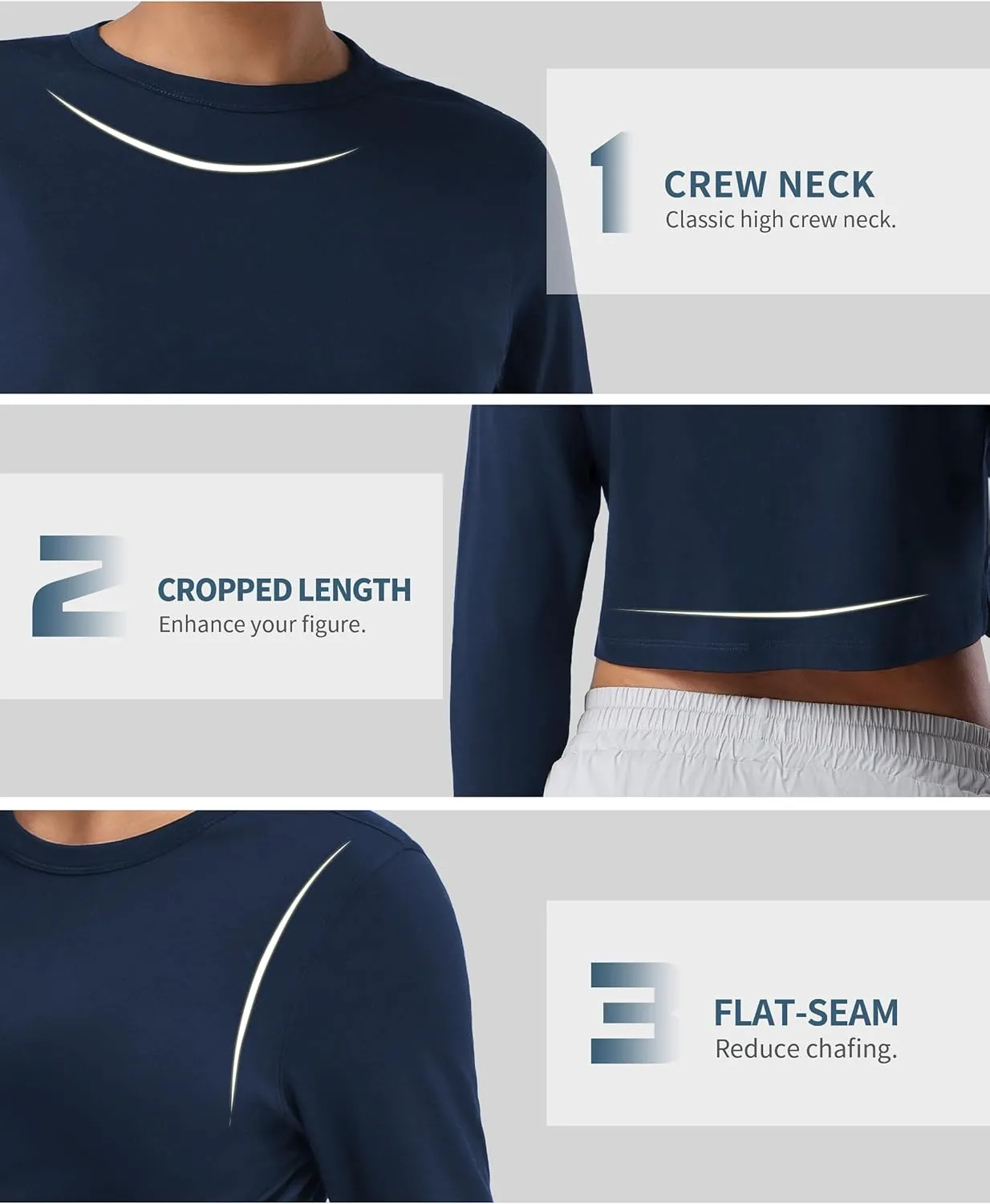 Pioneer Camp Long Sleeve Crop Tops for Women Cropped Workout Bamboo Viscose Shirts Loose Athletic Gym Yoga Running T-Shirts